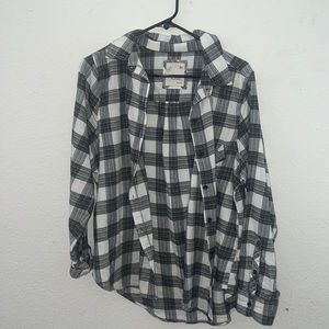black and white cozy flannel size L